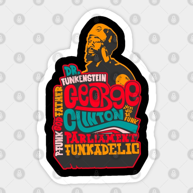 Psychedelic George Clinton - Tribute to the P-Funk Master! Sticker by Boogosh